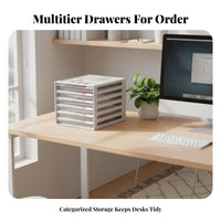 Multi-Layer A4 Paper Cabinet Large Capacity Desk Organizer Multifunctional