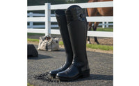 PU Leather Half Equestrian Leg Guards Comfortable Half Equestrian Leg Guards Elastic Panel Riding Legs Guard for Adults, Kids