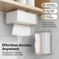 Bedroom and Sink Organizer Box with Wall Mounted Design for Students, Acrylic Rectangular Tissue Holders for Home Use