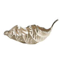 Hammered Leaf Tray Textured Elongated Vessel Tray Sculptural Centerpiece Bowl Versatile for Living Room