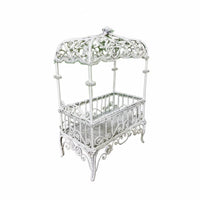 Dollhouse Birdcage Model European Design Miniature Birdcage Stand DIY Project Miniature Wrought Iron Bed for Collectors, Hobbyists, Diorama