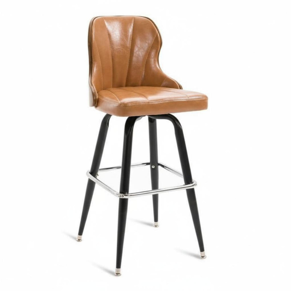 Rotating Counter Chair with Backrest Vintage Counter Bar Seating Built-in Footrest Padded Padding for Adults, Reception Area