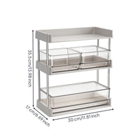 Tea Storage Container with Drawer Transparent 3 Layer Storage Rack Compact Desktop Rack with Drawers for Office Breakroom
