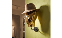 Wall-Mounted Mannequin Head Electroplated Female Head Mannequin Highly Reflective Wall-Attached Hairpiece Holder for Shop Owners, Retail Store