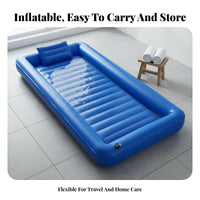 Foldable Inflatable Waterbed Mattress Leakage Protection Inflatable Bathing Bed Comfortable Patient Care Waterbed Leak-Proof for Bedridden Patients, Couples, Hydrotherapy, Spa