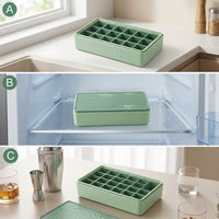 Large Capacity Silicone Ice Cube Tray with Lid for Home Freezing and Ice Making