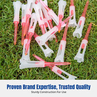 Golf Tee, 83mm Plastic Four-Prong Stable Holder, Low Drag, Durable, Assorted Colors, Boxed