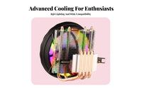 Wide Socket Compatibility Top-down Processor Cooler Quiet Operation 4 Heatpipe Processor Fan for PC Builders, Desktop Computers, Gaming Rig