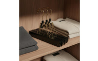 Traditional Skirt Hanger Space Saving Wooden Skirt Hanger Clip Smooth Finish Solid Wood Pants Clamp for Wardrobe, Retail Display