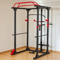 Power Cage with Pulley System Space-Saving Squat Rack with Pulley System Versatile Multi-Function Training Rack for Fitness Enthusiasts, Home Gym