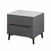 High-Gloss Finish Nightstand with Drawers Modern Design 2-Drawer End Table Space-Saving Bedside Cabinet sturdy Construction for Homeowners, Students, Interior Decorators, Small Spaces, Guest Room, College Dorm, Entryway