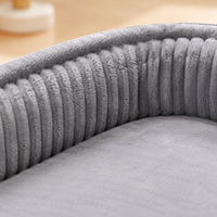 Dog Bed Pet Bed 75x55cm Striped Pattern Foam Washable Non-slip All-season Use