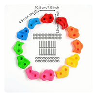 10 Pieces Climbing Holds with Mounting Hardware Colorful Rock Climbing Holds with Hardware Varied Color Wall Grips Wall Grips for Young Children