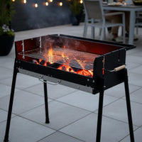Heat-Resistant Foldable Charcoal Barbecue Heavy Duty Charcoal Grill with Storage Shelf Versatile Foldable Barbecue Grill Hygienic for Campers, Camping