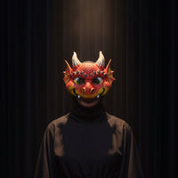 Dragon Mask Lightweight Dragon Mask with Horns Realistic Soft for Cosplayers, Cosplay, Costume Parties
