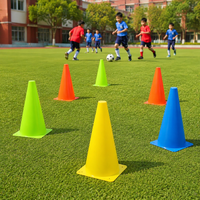 Color Cones Marker Cones Training Cones Set of 10 For Soccer Futsal Practice Flexible Material