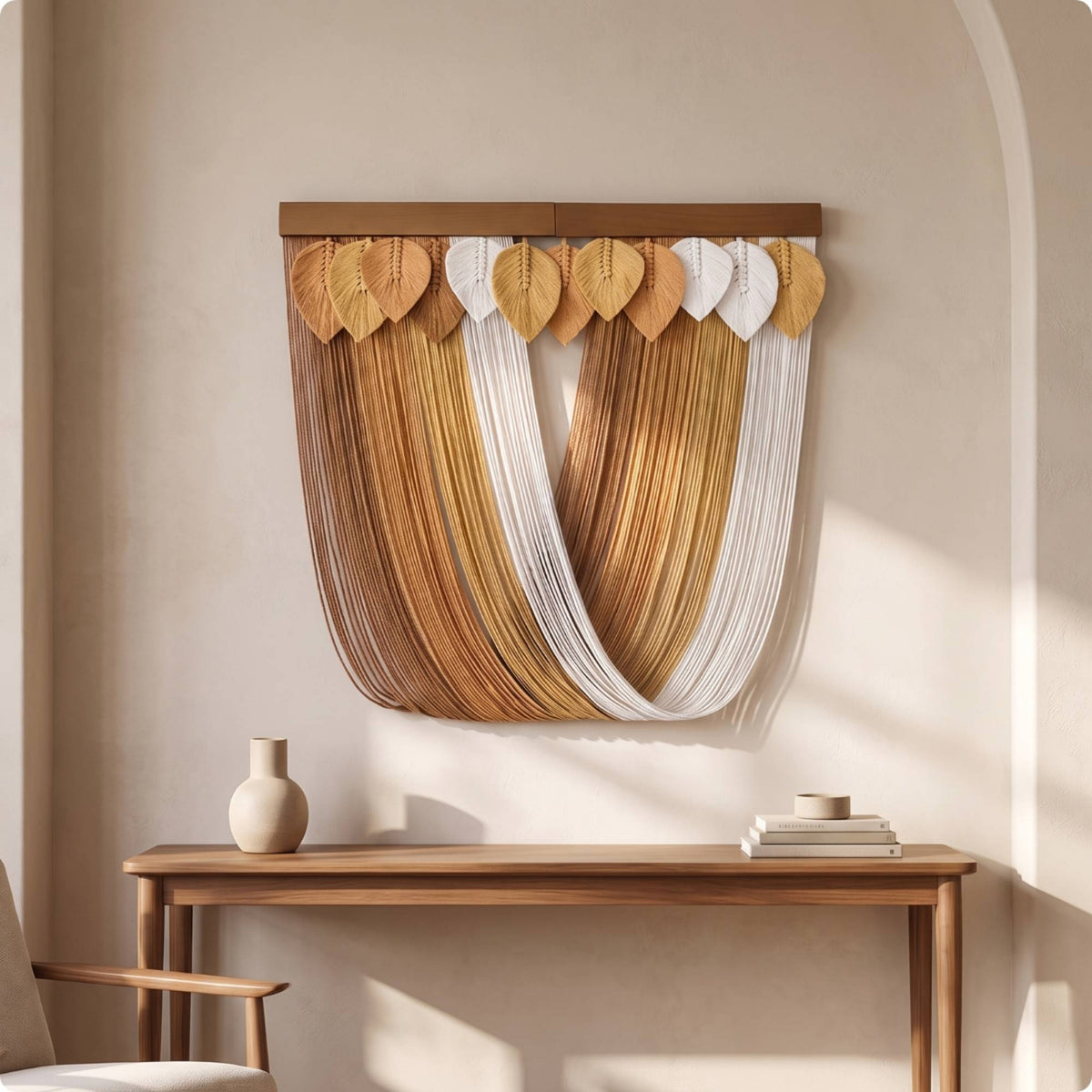 Macrame Wall Hanging Textured Macrame Wall Simple to Hang to   for Living Room, Bedroom, Studio