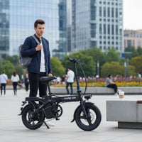 National Standard Compliant Folding Electric Bike Foldable Electric Cycle Power Assist Portable Electric Bicycle Shock Absorption for Commuters, Students, University