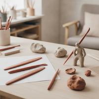 7 Pieces Clay Sculpting Tools Comfortable Wooden Clay Sculpting Tools Lightweight Wooden Modeling Sticks for Art Class
