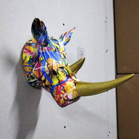 Dimensional Creature Head Wall Decor Perfect Gift Dimensional Creature Wall Art Hand-Painted Waterproof for Garden, Balcony