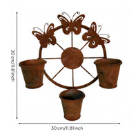 Metal Wall Planter Decor Openwork Butterfly Wall Planter Space-Saving Decorative Steel Butterfly