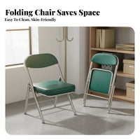 Foldable Padded Folding Chair Space-Saving Metal Frame Folding Chair No Assembly Required Portable Seat Strong Load-Bearing for Office Workers, Homeowners, Meeting Room, Conference Hall, School, Events
