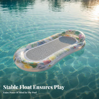 High Buoyancy Inflatable Pool Lounger Long-Lasting PVC Material Floating Bed Lounger Portable Inflatable Mesh Lounger Easy to Carry for Children, Adults
