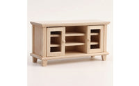 TV Cabinet with Door Unfinished Miniature TV Cabinet Wooden Furniture for Hobbyists