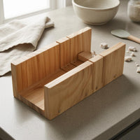 Open-Channel Wooden Soap Cutting Table Raised Side Walls Soap Slicing Board Slotted Household Tool Unfinished