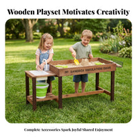 Sink Insert Outdoor Role Play Table Rectangular Sand and Water Play Table Lower Shelf for Children