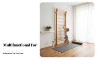Multi-Functional Wooden Stall Rungs Multifunctional Stall Bar Long-Lasting Solid Wood Swedish Ladder Full Body Workout for Children, Dancers, Dance Studio, Rehabilitation Center