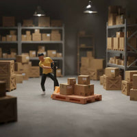 1:64 Scale Pallet Forklift Model High Simulation 1:64 Scale Man with Pallet Forklift Resin Display Scene Figure Realistic