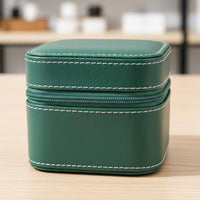 PU Leather Watch Case Fastener Closure Zippered Watch Box Accessory Organizer Secure Hold Great Gift Suggestion for Travelers