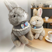 Bunny Doll with Collar Soft Stuffy Doll Stuffed Bunny Adorable Plushie Comfy for Children, Bedroom, Nursery