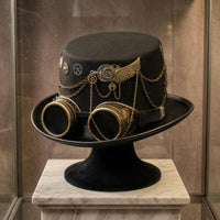 Decorative Goggles Steampunk Top Hat Gear Motifs Costume Top Hat Chain Accents Dress-up Item Wing Ornament