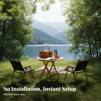 Foldable Design Solid Wood Folding Table Installation-No-Assembly Portable Wooden Dining Table Fully Assembled Collapsible Wooden Stand Space-Saving for Street Vendors, Apartment Dwellers, Market Stall, Outdoor, Camping, Balcony
