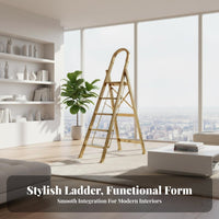 Foldable Aluminum Alloy Ladder Multi-Purpose Folding Step Ladder Space-Saving Lightweight Aluminum Stepladder Sturdy Construction for Homeowners, DIY Enthusiasts, Kitchen, Garage, Office, Living Room