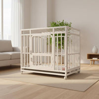 Metal Dog Crate Raised Base Portable Dog Crate Slatted Pet Floor Enclosure