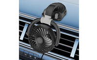 Dashboard Mount Phone Holder Fan Multi-Angle Suction Cup Fan Foldable