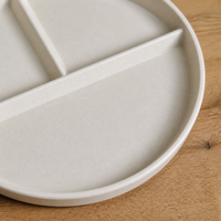 Wheat Straw Divided Dinner Plate Set for Kids and Adults, 3-Compartment, Anti-fall, Heat-Resistant, Eco-Friendly