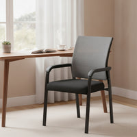 Office Chair with Mesh Back Space-Saving Stackable Chair Padded for Professionals, Students, Reception Area