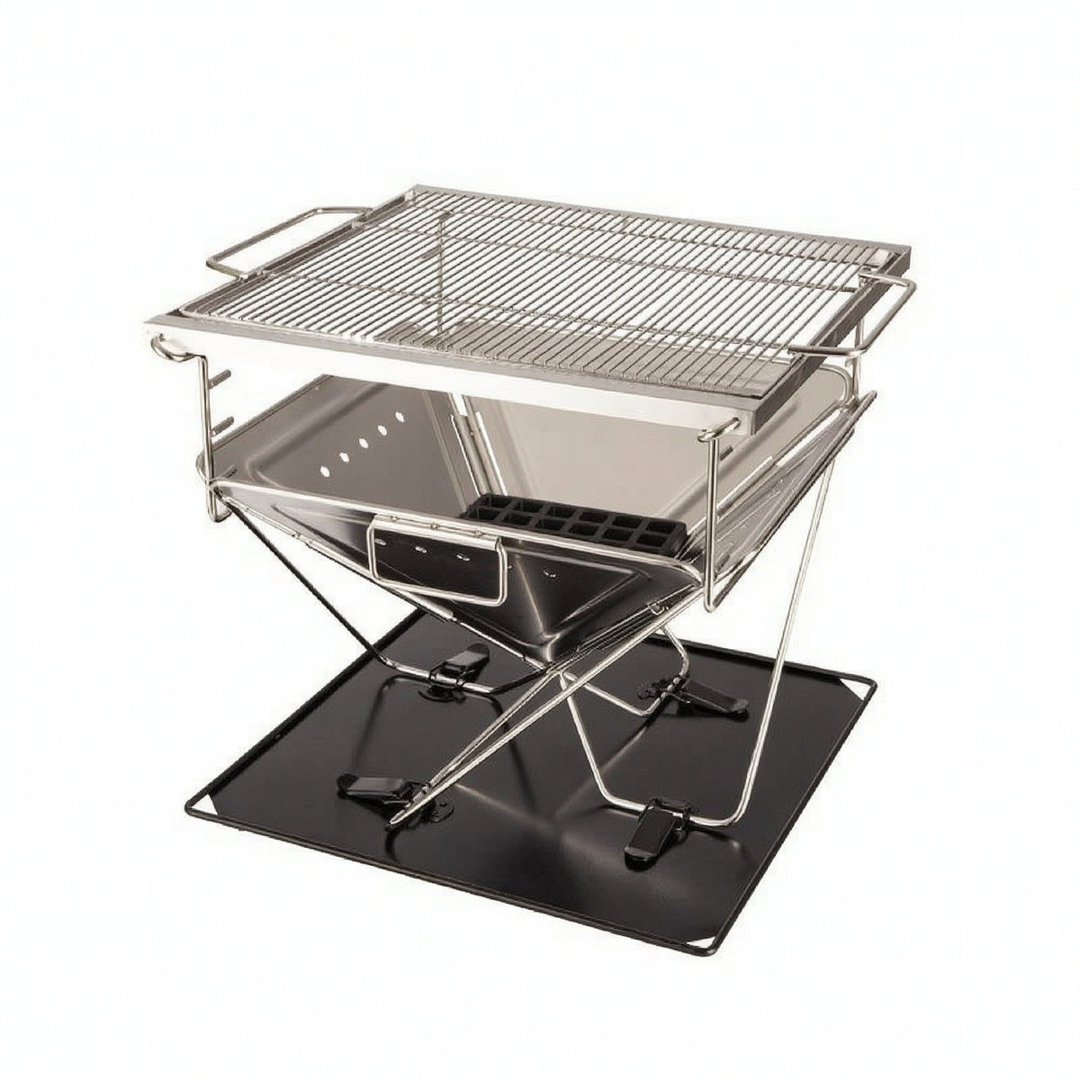 Stainless Steel Foldable Grill with Carry Bag Compact Folding Charcoal Barbecue Outdoor Portable Barbecue Grill Heavy-Duty for Campers, Backpackers, Tailgaters, Camping, Picnics, Backyard, Beach