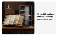 Large Capacity 40-Slot Bracelet Display Tray High-End Design Wooden Bangle Storage Tray Sturdy Wood Frame