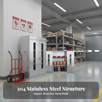 Sturdy Construction Emergency Supply Cabinet Heavy-Duty Fire Protection Equipment Cabinet Long-Lasting Stainless Steel Safety Locker High Security Lock for Facility Managers, Industrial Workers, Factories, Warehouses, Public Buildings