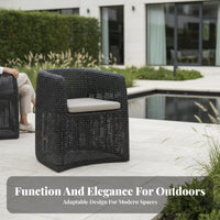 4-Piece Woven Patio set All-Weather Outdoor Furniture elegant visual appeal Garden Lounge Group for Hotel Owners, Designers, waterfront, supportyard, Balcony