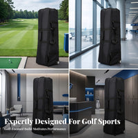 Soft-Sided Foldable Golf Travel Case Full-Length Zipper Wheeled Golf Travel Bag Reinforced Carrying Handles