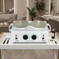 Dual Adjustable Temperature Depilatory Warmer Professional Double Pot Depilatory Warmer Variable Heating Electric