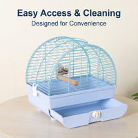 Portable Bird Cage and Travel Carrier with Handle, Parrot Parakeet Standing Perch and Tray, Other Material Portable Cage for Small Pet Outings