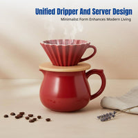 Ceramic Pour Over Coffee Dripper Set, Cone Filter, Sharing Pot, Home, Multi-Color