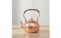 Hammered Copper Teapot Handcrafted Teapot with Woven Handle Tea Kettle for Collectors
